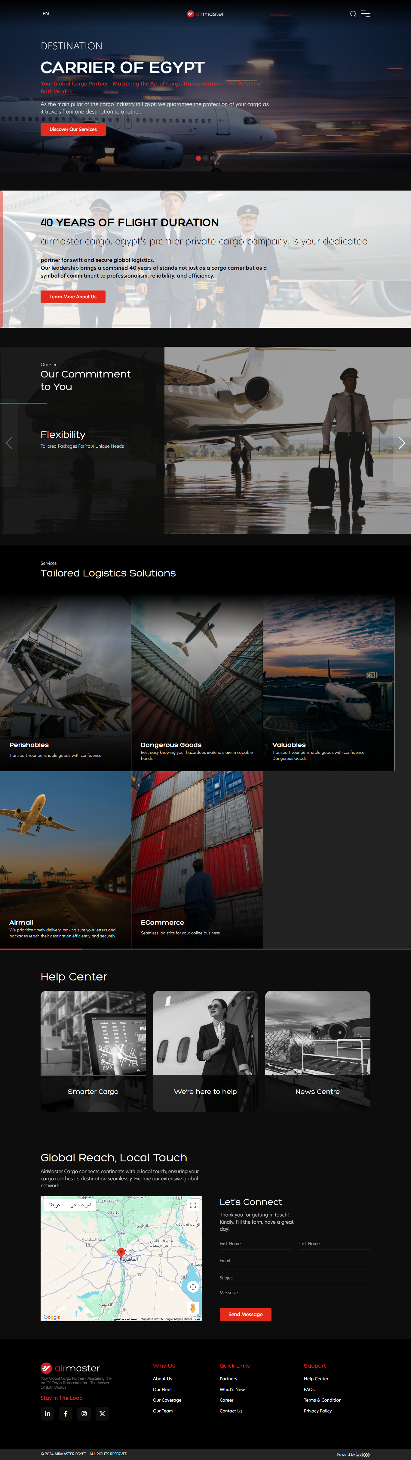 Air-Master Carrier of Egypt – Logistics CMS & Careers Platform